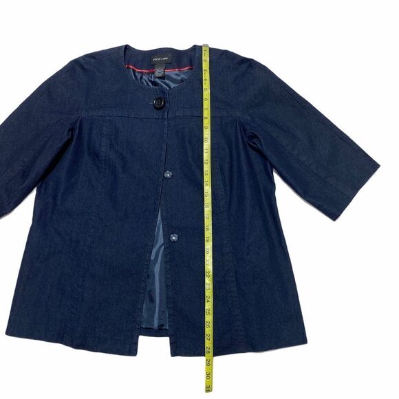 FOCUS 2000 Blue Denim Jean Pea Coat Jacket Size 16 - Picture 6 of 11